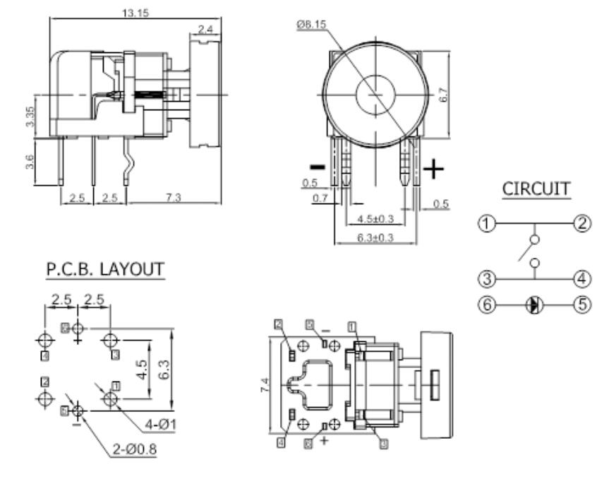 Tact-LED-208 LED SWITCH   BUTTON LED  SWITCH   BUTTON LED  SWITCH     TACT LED  SWITCH(图1)